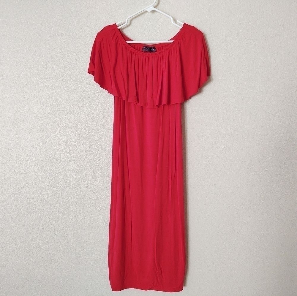 MOTHER Bee Off-the-shoulder Maternity Dress - Picture 2 of 5